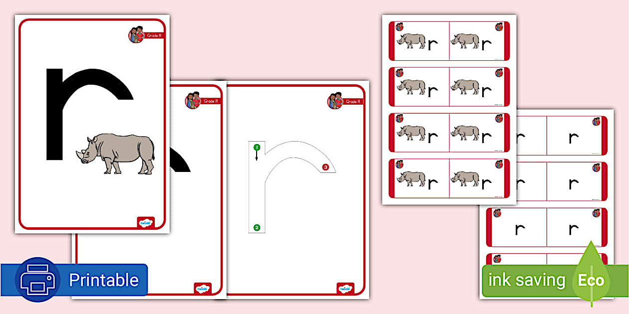 Gr. R Phonics R Poster, Flashcards and Robot Letter - Twinkl