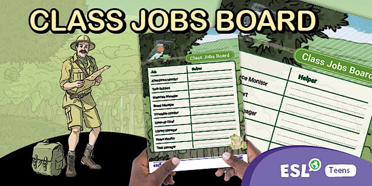 ESL Class Jobs Board Jungle Theme