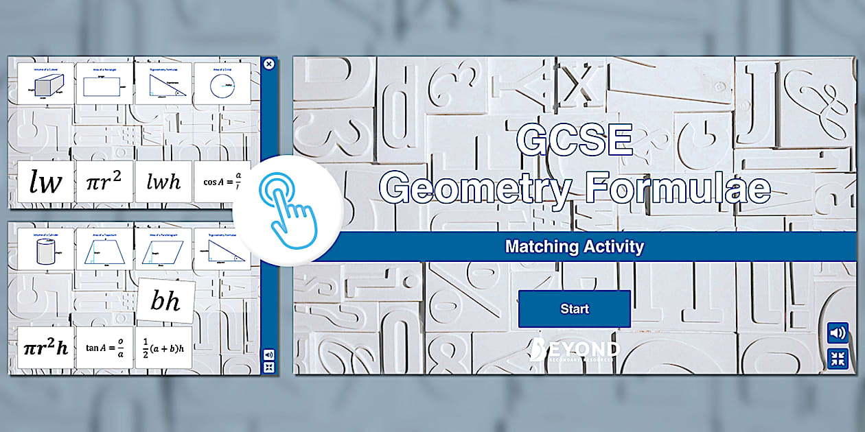 GCSE Geometry Formulae Matching Activity: Foundation