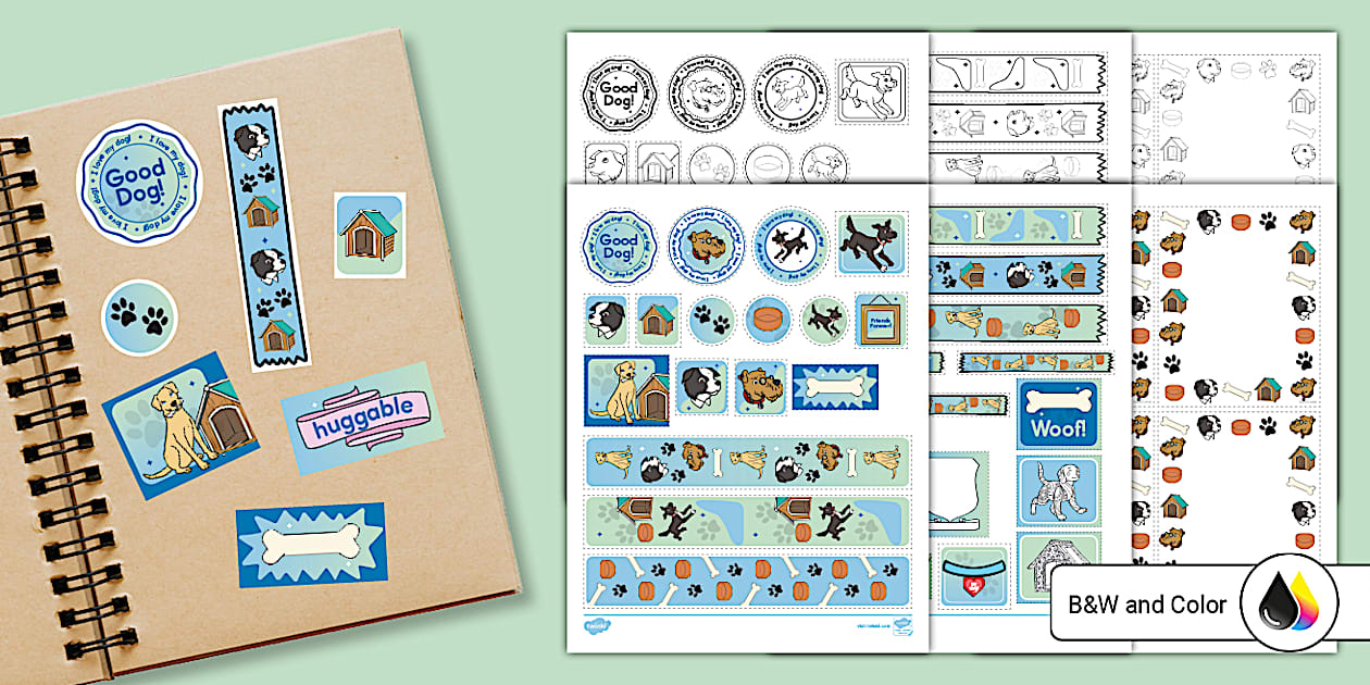 Printable Scrapbook Dog Cut Outs for Kids Twinkl USA