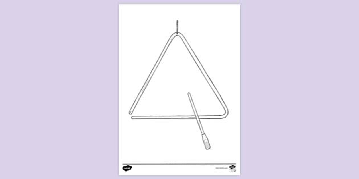 Triangle Musical Instrument Colouring | Colouring Sheets
