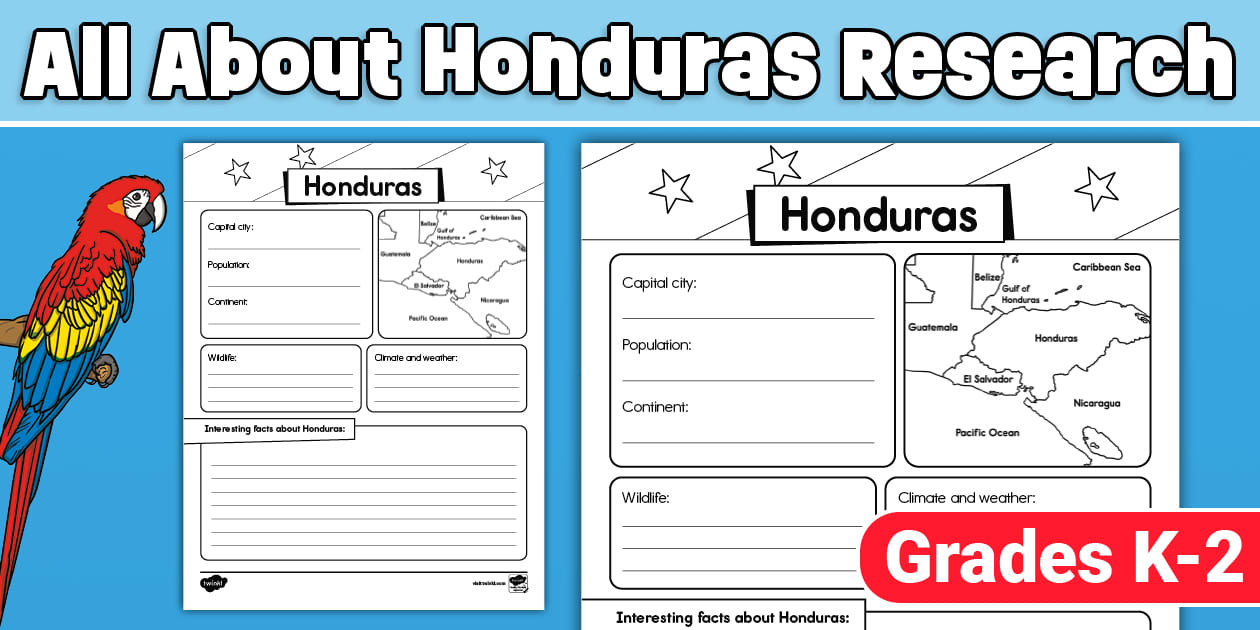 All About Honduras Worksheet for K 2nd Grade