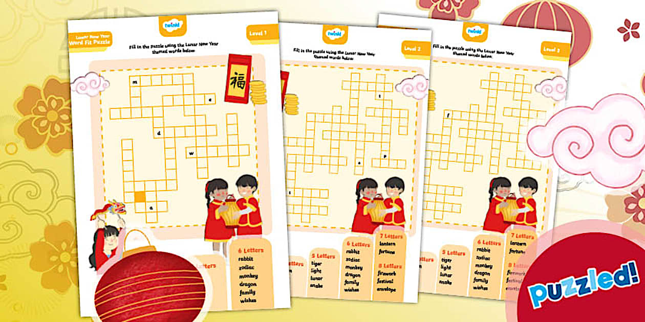 Lunar New Year Word Fit Puzzle Twinkl Puzzled Twinkl