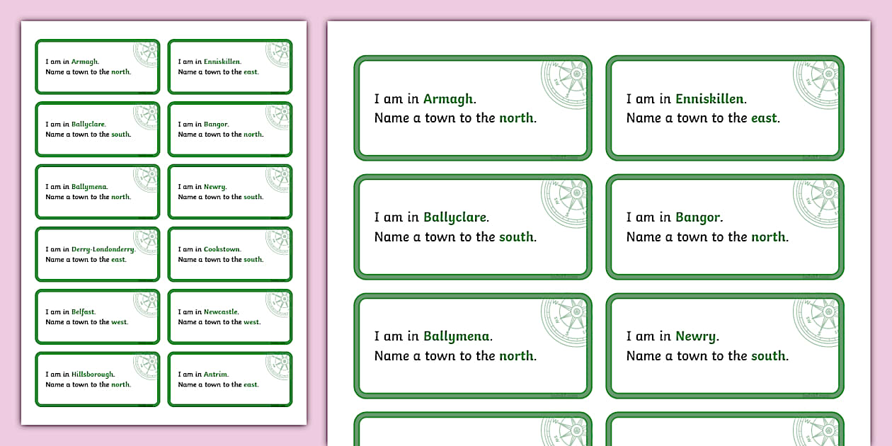Northern Ireland Compass Points Location Game | Geography