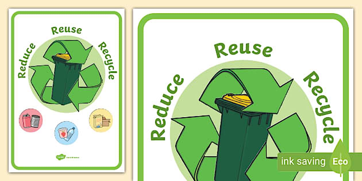 Eco And Recycling Reduce Reuse Recyle Display Poster - posters