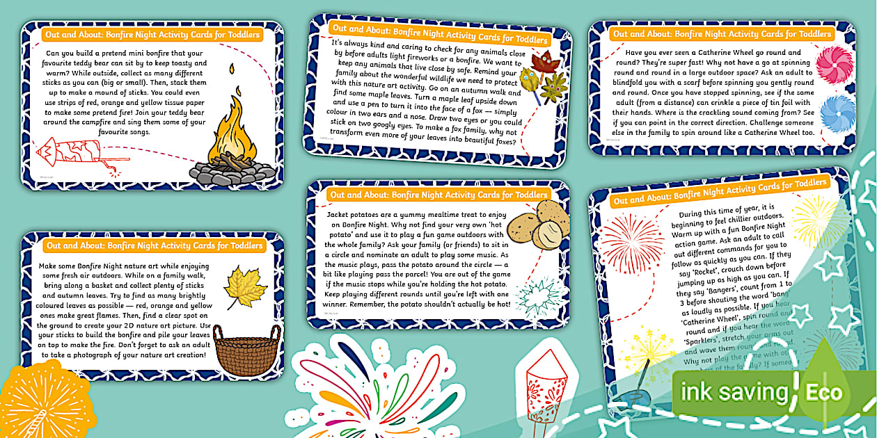 Out and About | Bonfire Night Activity Cards for Toddlers