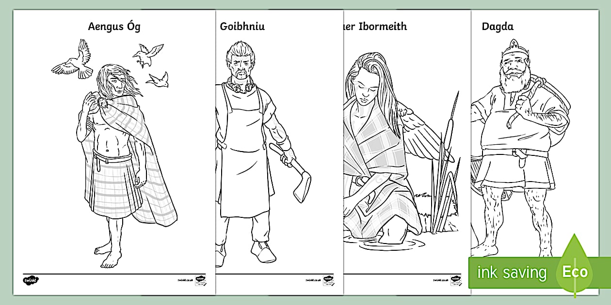 Irish Colouring Pages | Celtic Gods and Goddesses - Twinkl