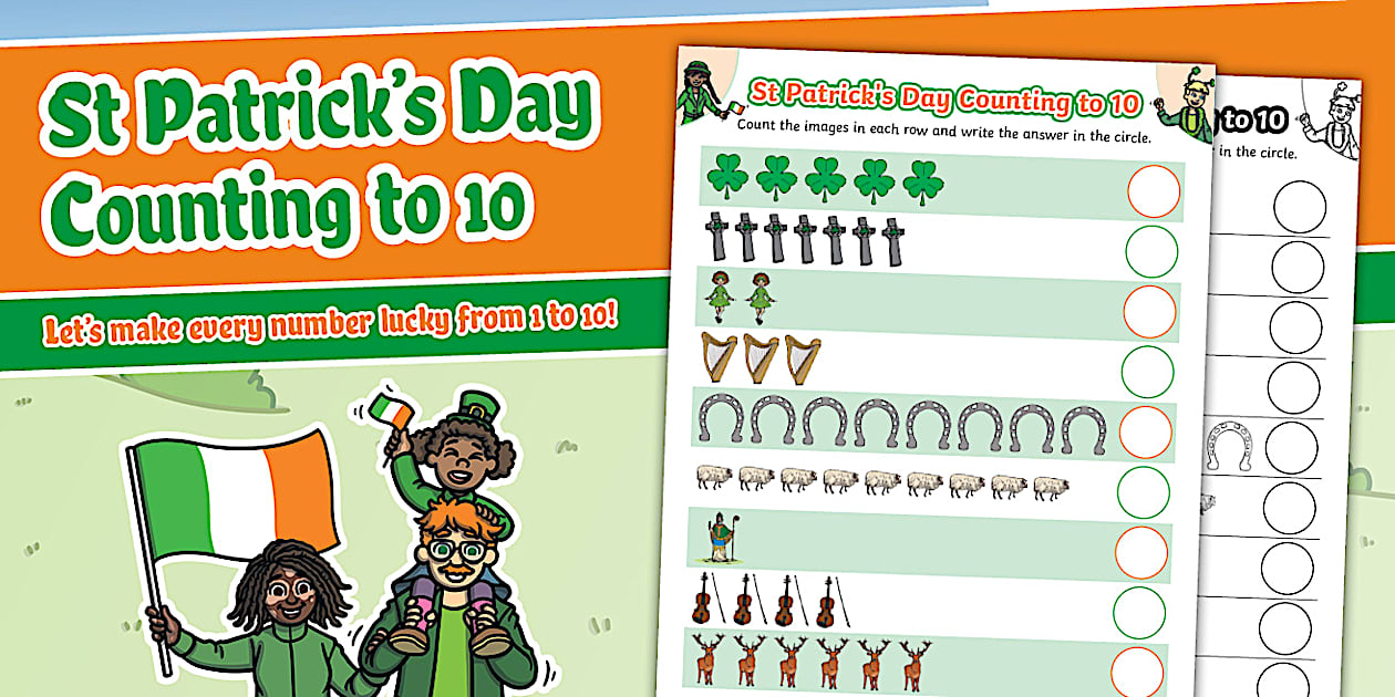 St Patrick's Day Counting to 10 Worksheet