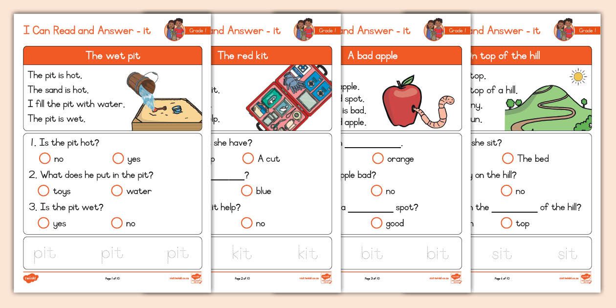 Gr 1 Phonics T1 - -it sound - Reading Comp (CAPS Aligned)