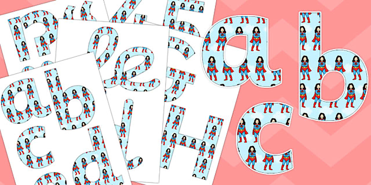 Superhero Woman Display Letters and Numbers Pack