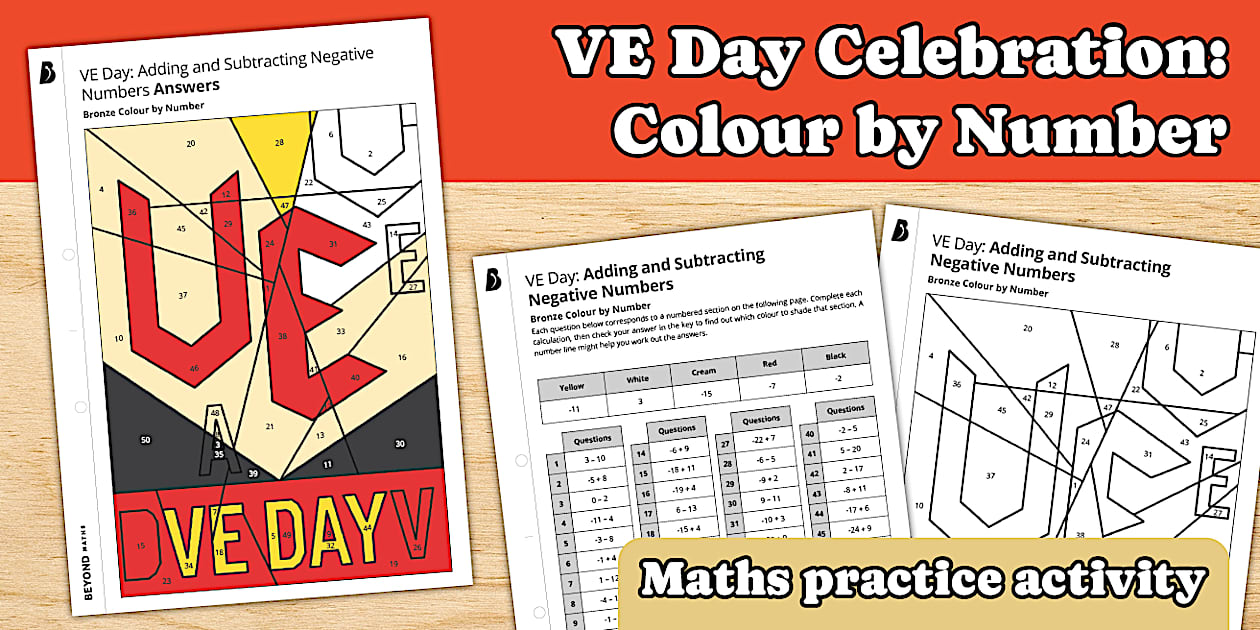 ๐ VE Day Celebration: Colour by Number - KS3 Maths