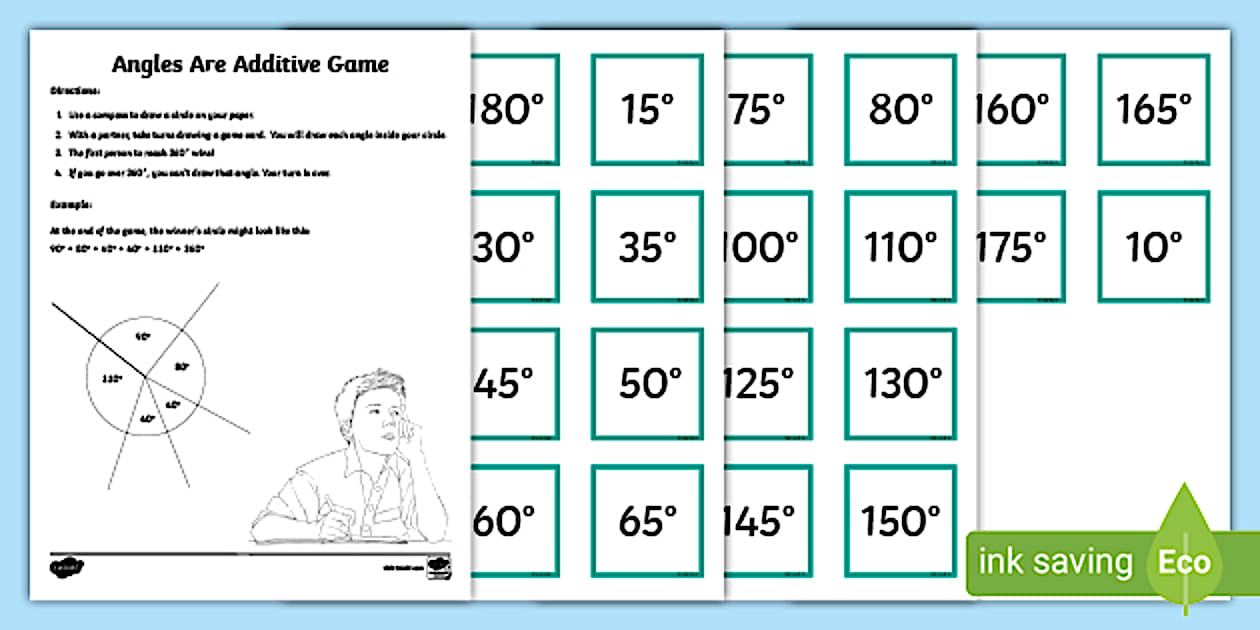 Angles Are Additive Math Game (teacher made) - Twinkl