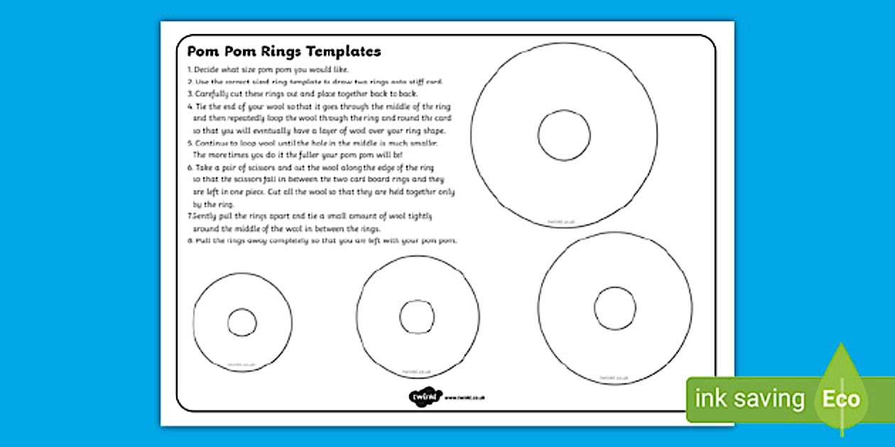 Pom Pom Template KS1 (teacher made) Twinkl