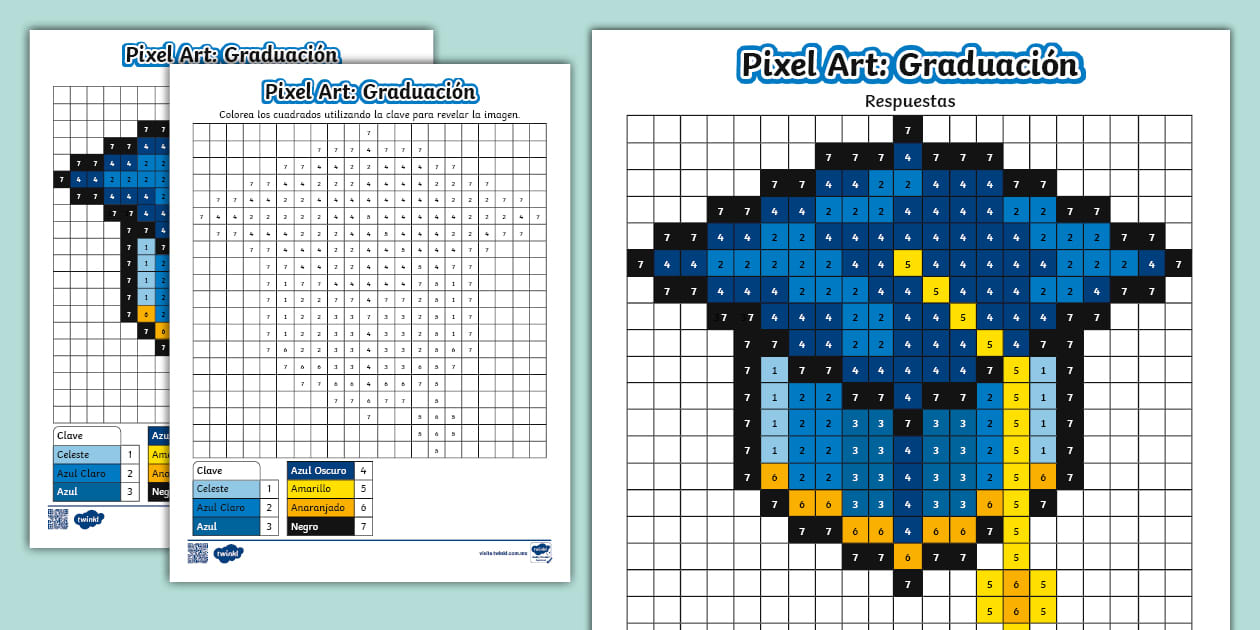 Pixel Art: Graduación (l'enseignant a fait) - Twinkl