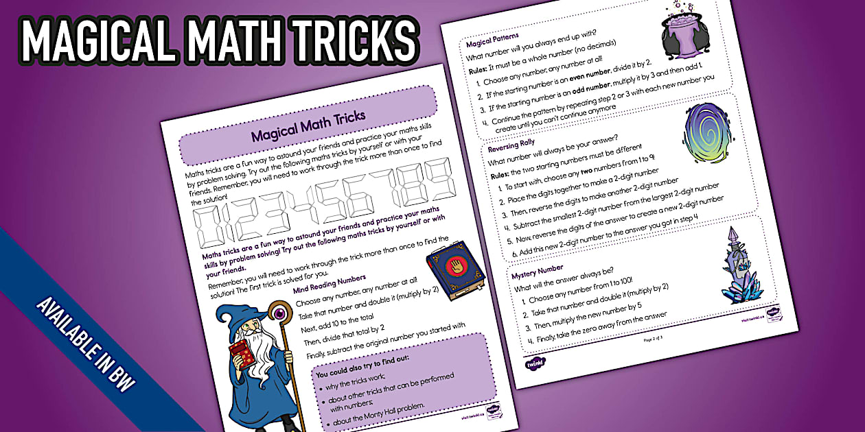 Magical Math Tricks Activity