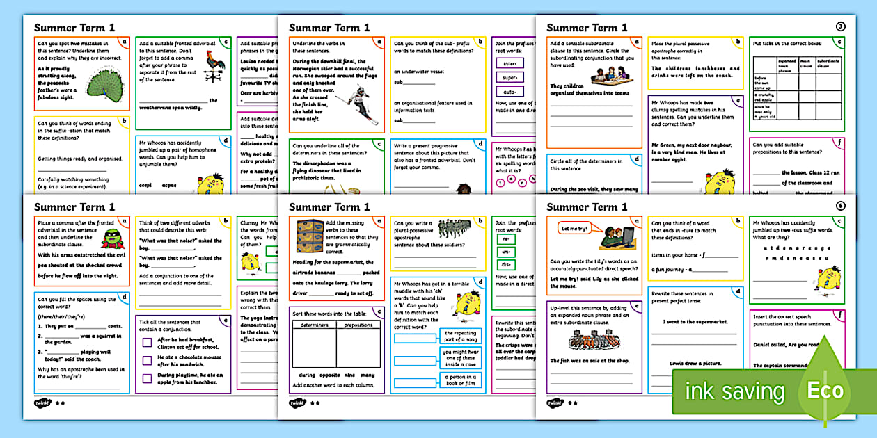 Year 4 Summer Term 1 SPaG Activity Mats - SPaG Activity Mats KS2
