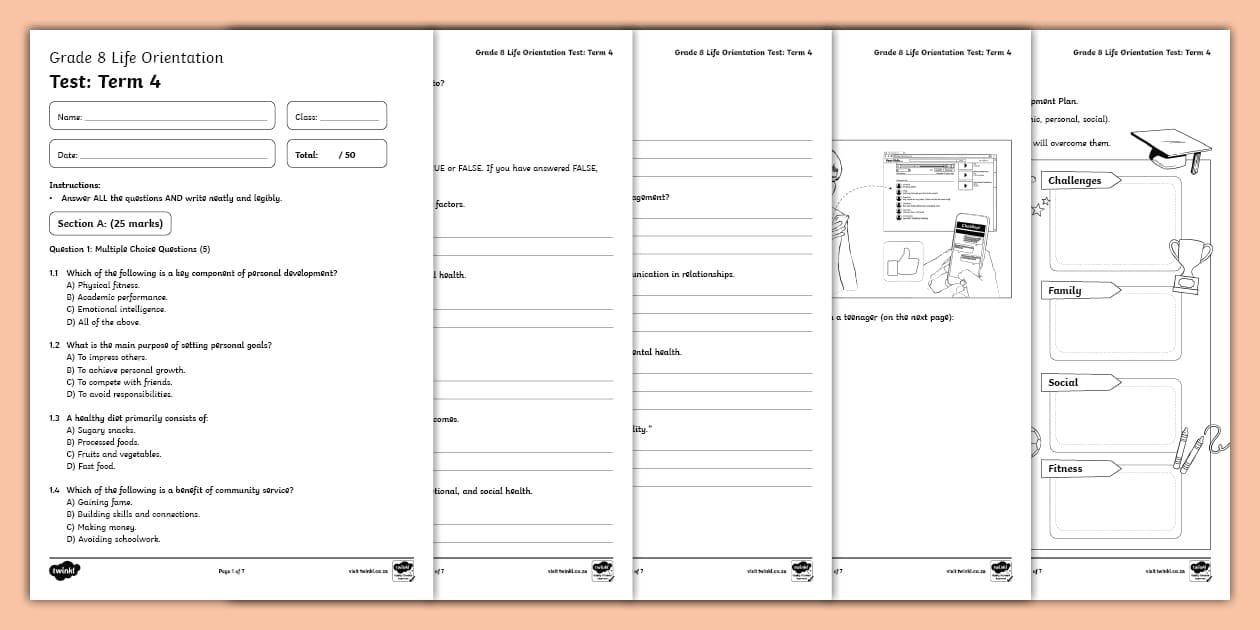 Grade 8 Life Orientation Term 4 Test Hecho Por Educadores Grade 8 life orientation term 4 test hecho por educadores