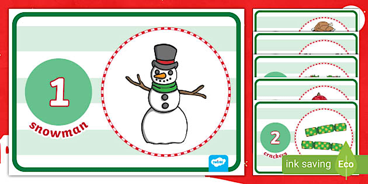 Cursive 0-10 Display Numbers (Christmas) (teacher made)