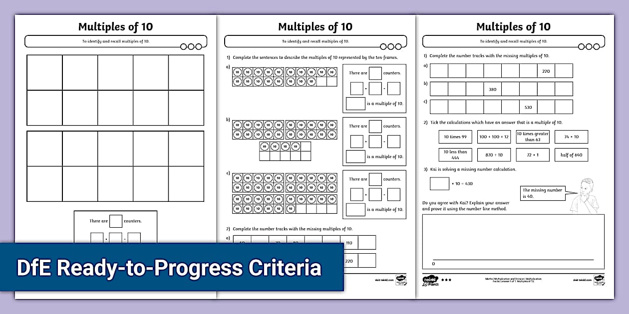 👉 Multiples of 10 Differentiated Maths Worksheets