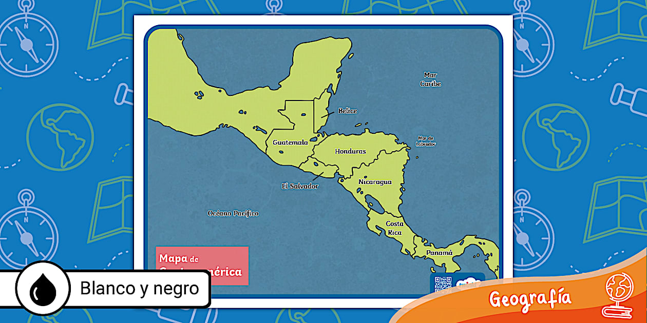 Póster: Mapa de Centroamérica (teacher made) - Twinkl