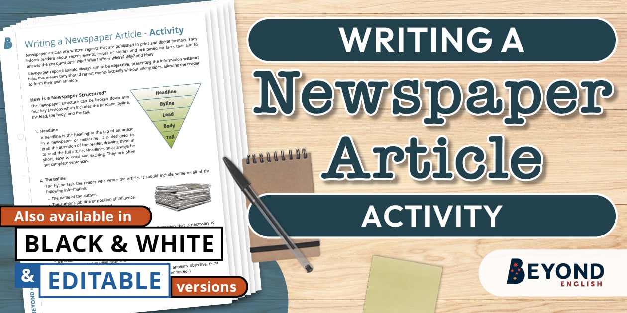 Writing a Newspaper Article - Activity