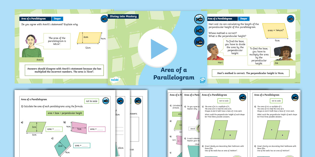 👉 Year 6 Diving into Mastery: Step 6 Area of a Parallelogram Teaching Pack