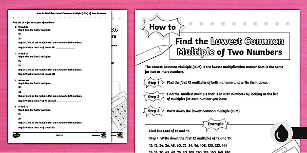 Lowest Common Multiple Worksheet I Twinkl Canada - Twinkl