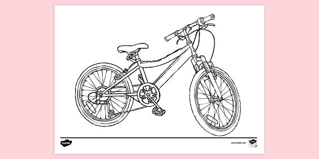 Basic Bicycle Colouring Sheet | Colouring Sheets - Twinkl