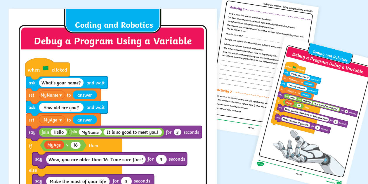 Robotics and Coding – Debug a Program Using a Variable