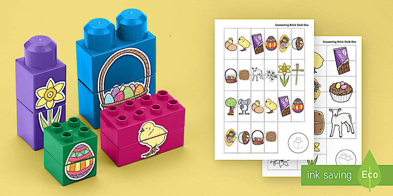 Easter Matching Connecting Bricks Game (teacher made)