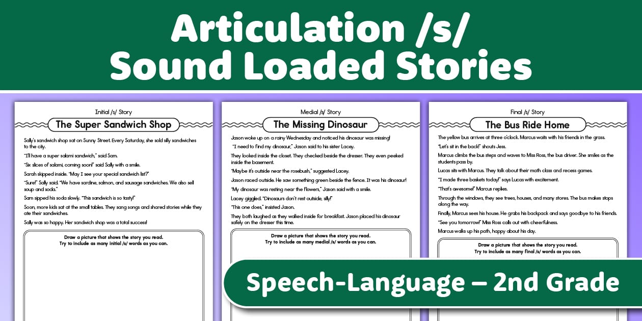 Articulation /s/ Sound Loaded Stories for SLP