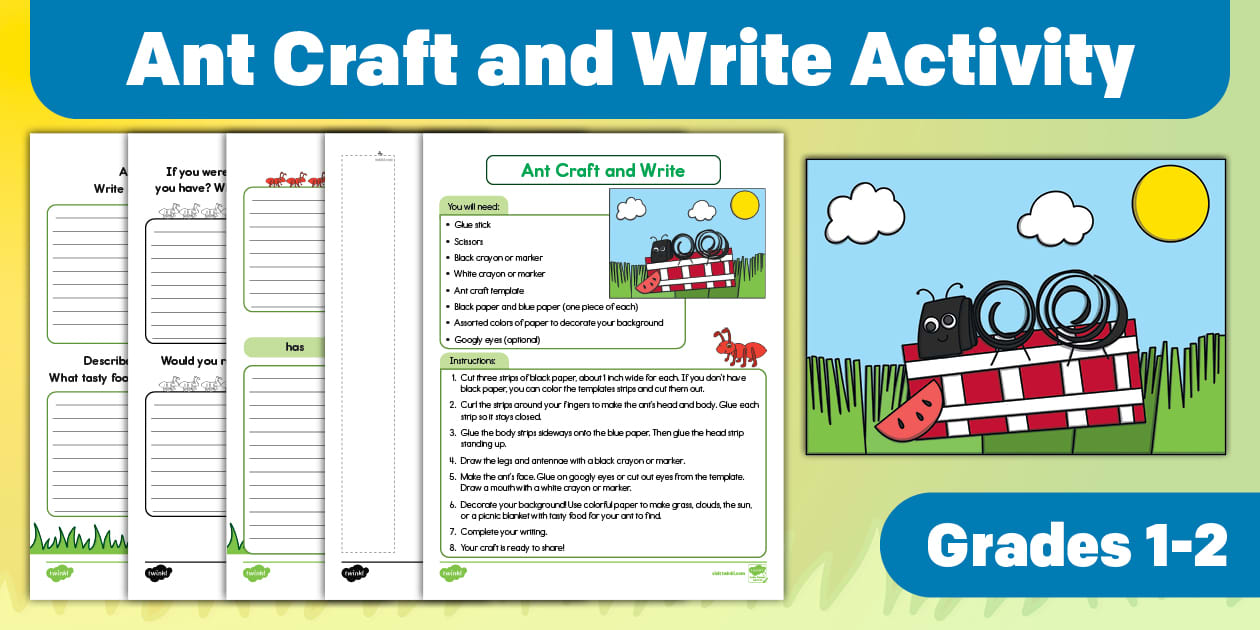 Ant Craft and Write Activity for Grades 1 2 (Teacher Made)