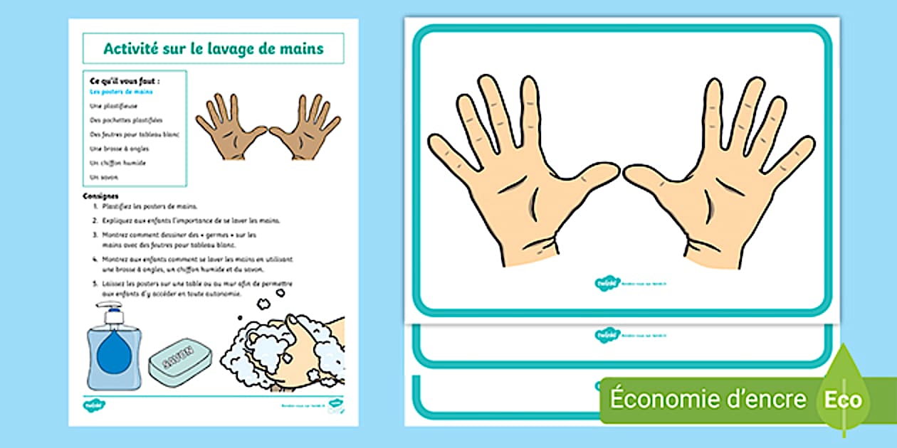 Activité sur le lavage de mains (teacher made) - Twinkl