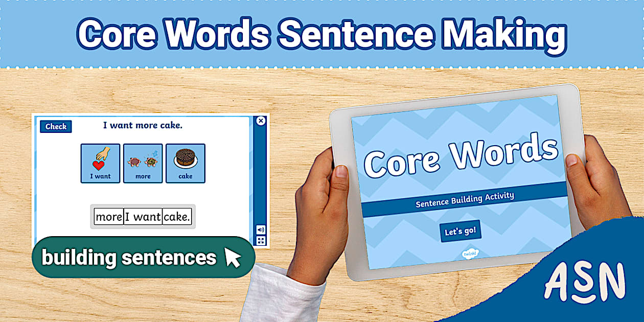 Sentence With Word Virtual Core Words Interactive Sentence Making Activity
