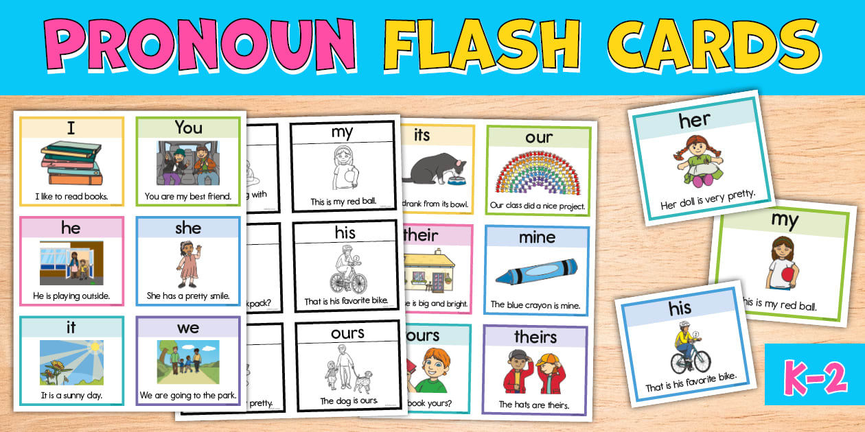 Pronoun Flash Cards (l'insegnante ha fatto) - Twinkl