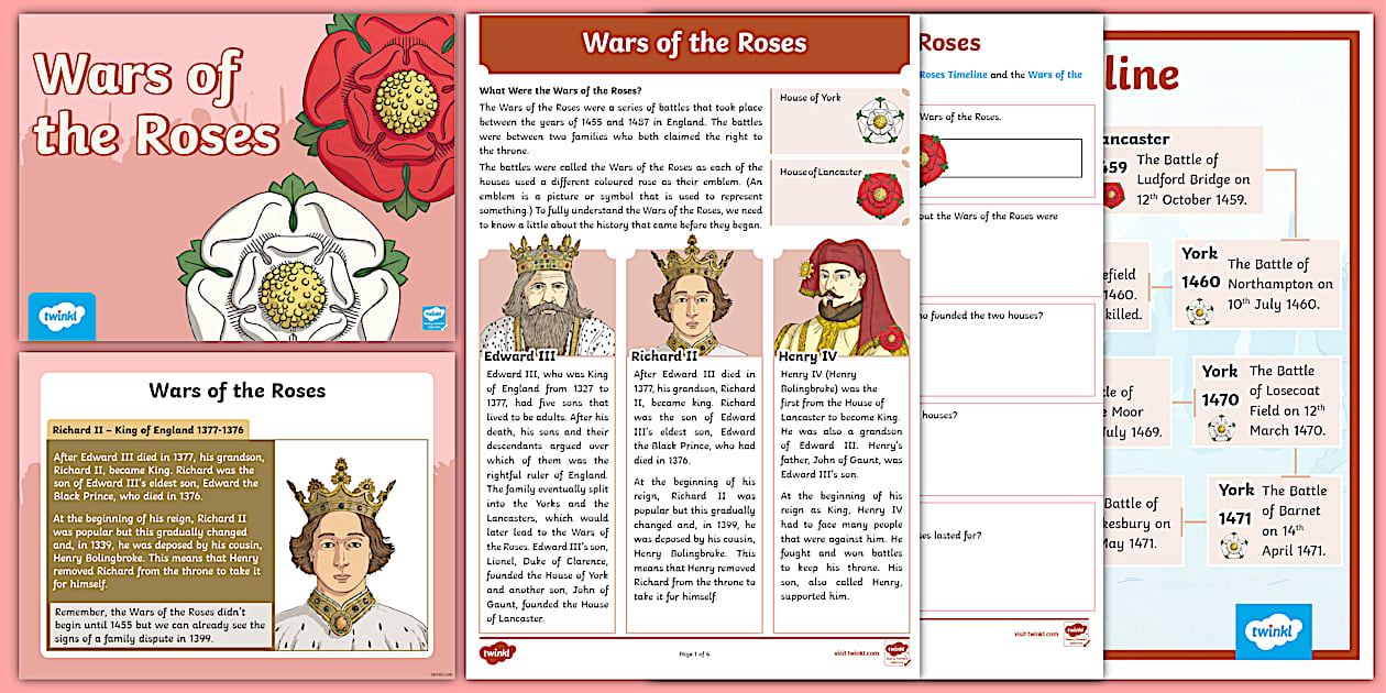 An Overview of the Wars of the Roses Overview Activity Pack