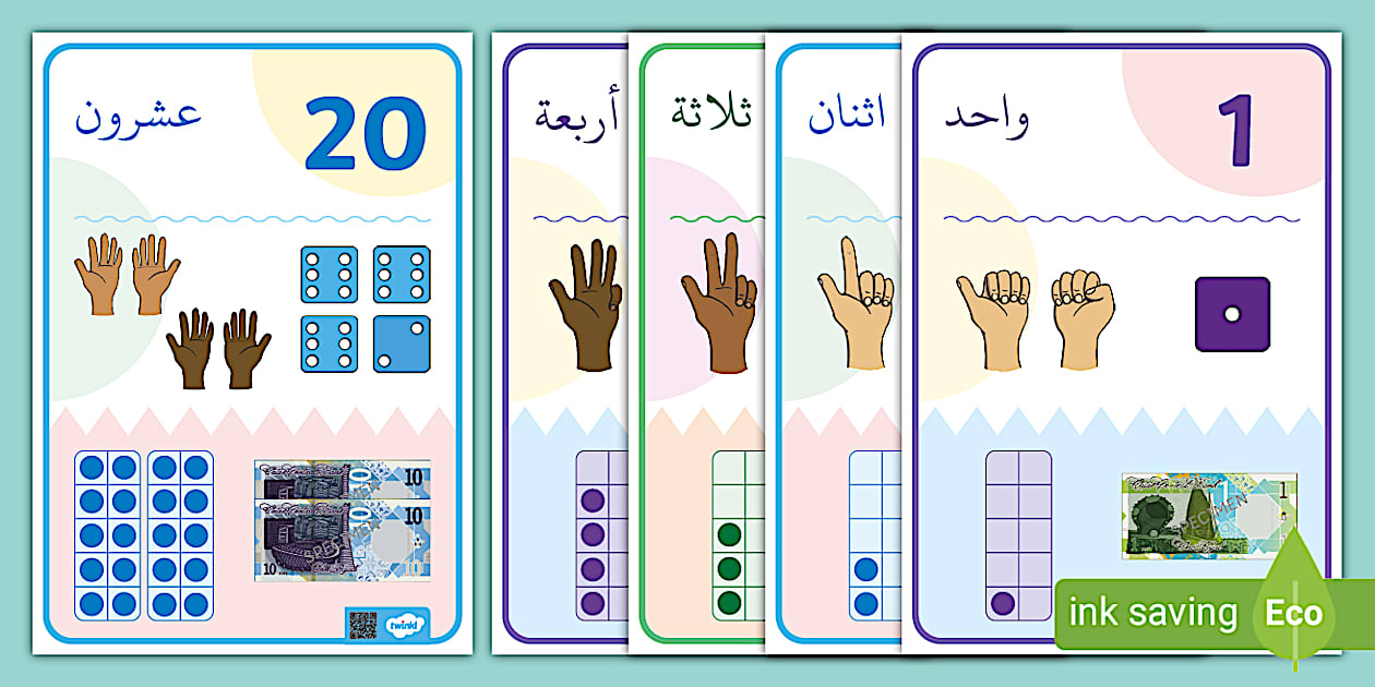 لوحات عرض الأعداد من 1 إلى 20 - Twinkl