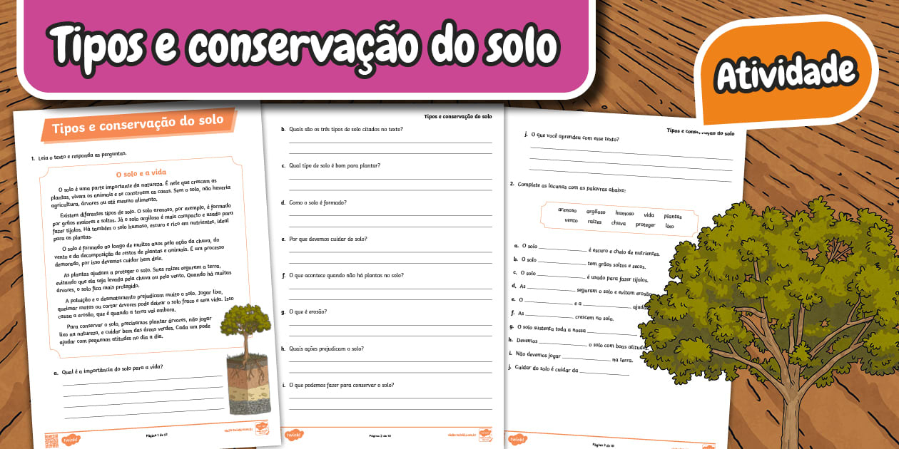Atividade sobre tipos de solo