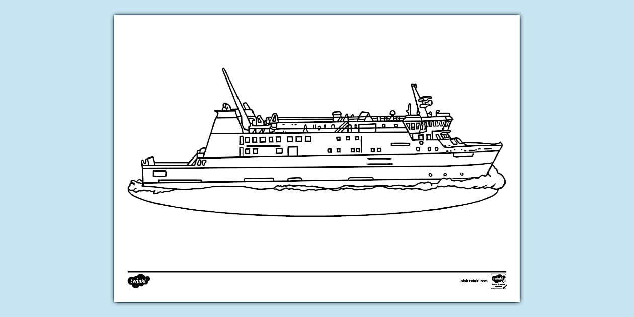 Fishing Boat Colouring Page | Colouring Sheets - Twinkl