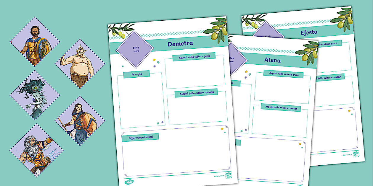 Divinità greche - modello fact file da completare - Twinkl