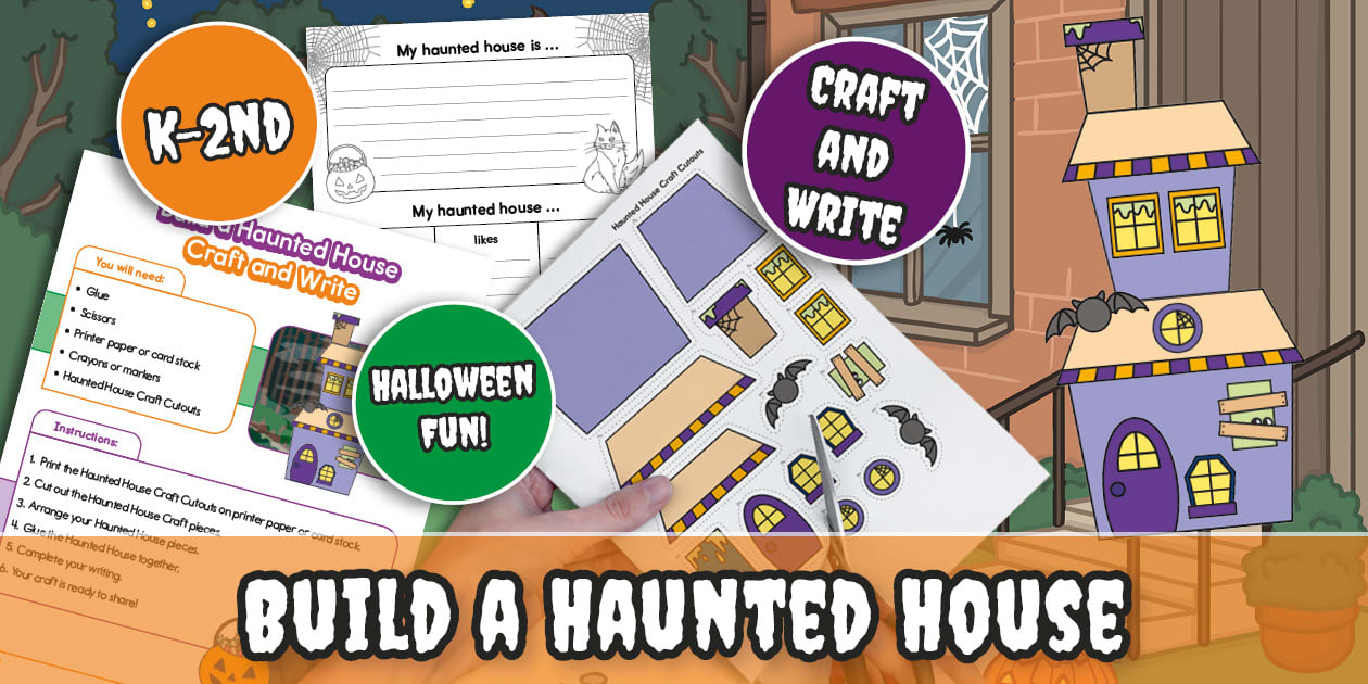 Build a Haunted House Halloween Craft Write Activity K 2nd