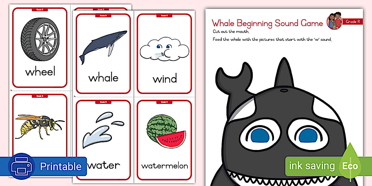 Gr. R Phonics Printable Game: W Sound