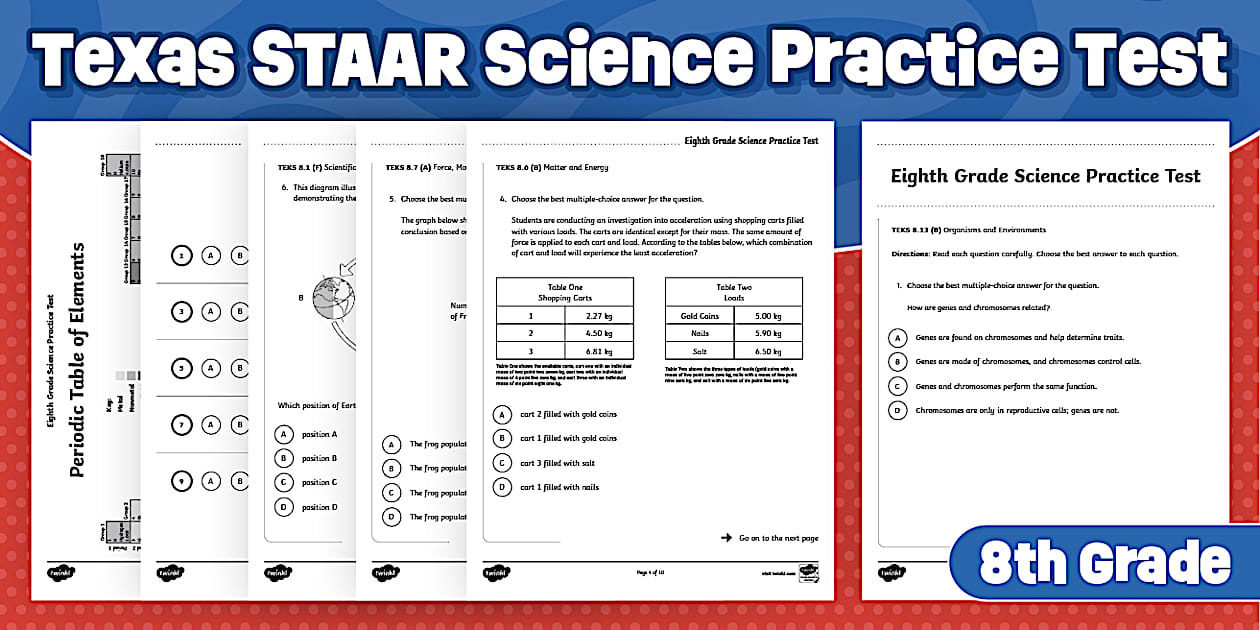 Eighth Grade Science Practice Test | Texas STAAR Test Prep
