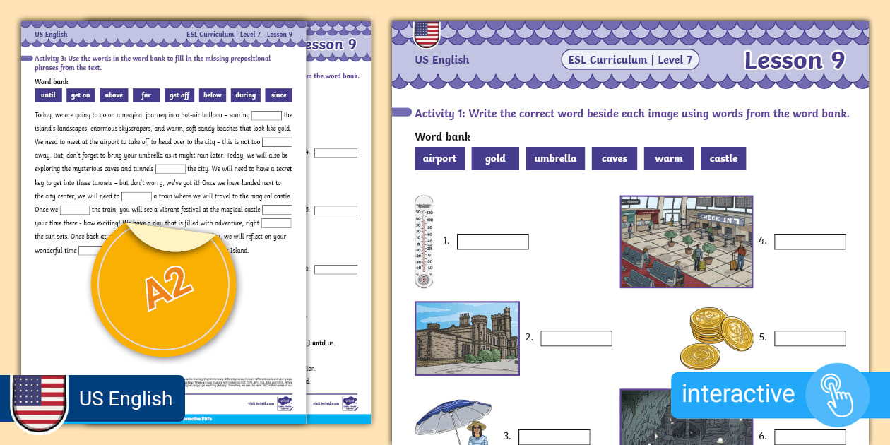 ESL Curriculum (USEnglish Version) Level 7 Lesson 9 Interactive Activity