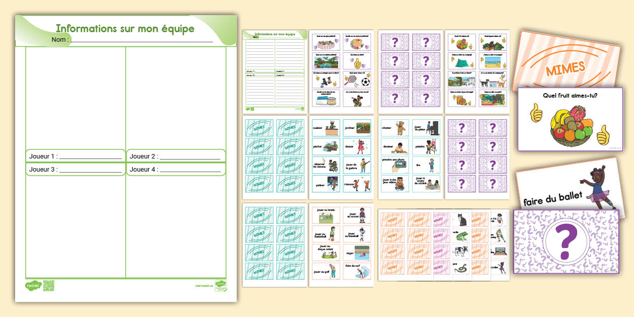 Jeu de mimes et de questions Twinkl Français Twinkl