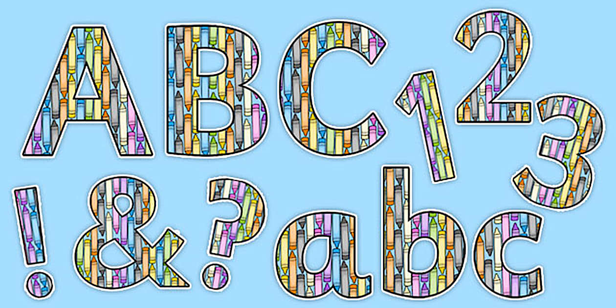 Editable Vertical Crayons Display Lettering Pack - Twinkl
