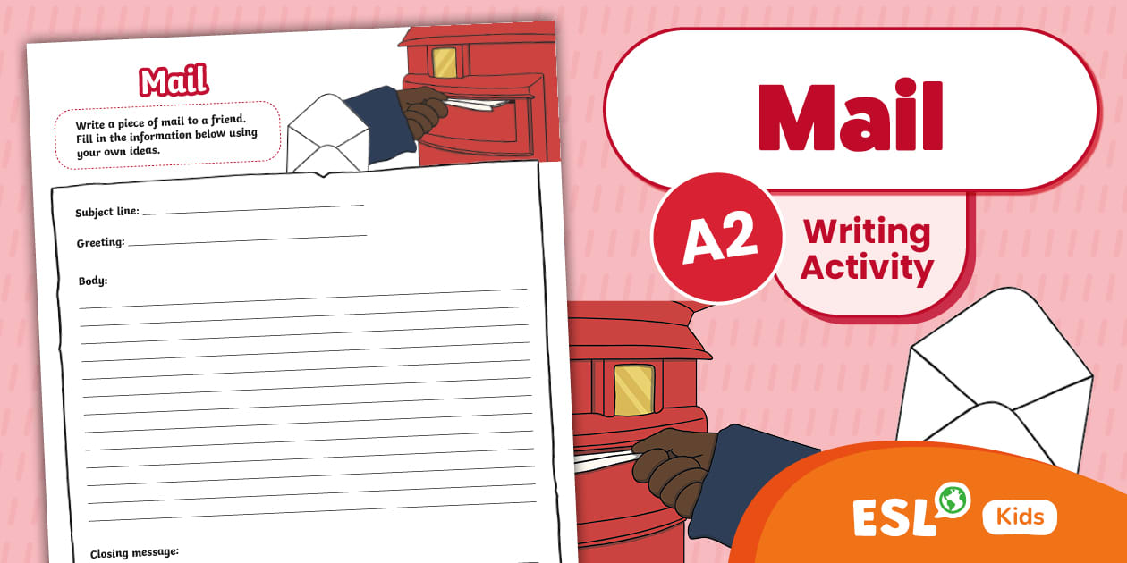 ESL Mail Writing Activity [Kids, A2]