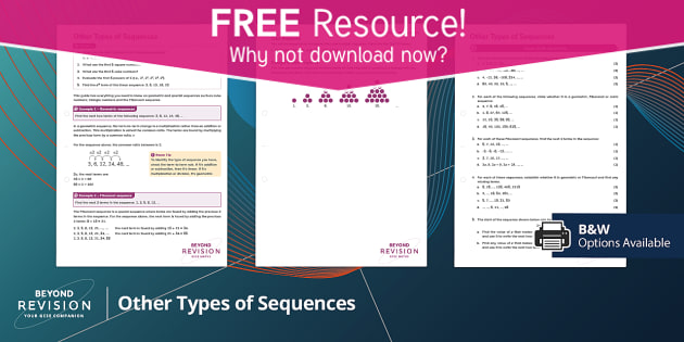 FREE! - 👉 Sequences Revision: Other Types of Sequences | Beyond Maths