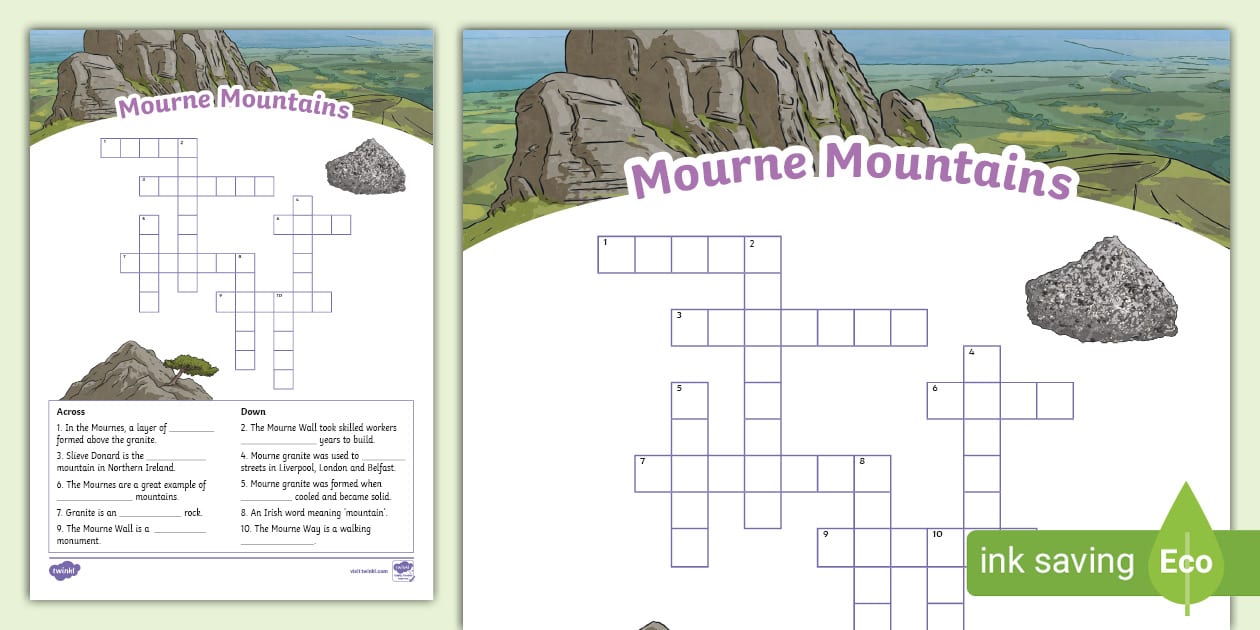 The Mourne Mountains Crossword