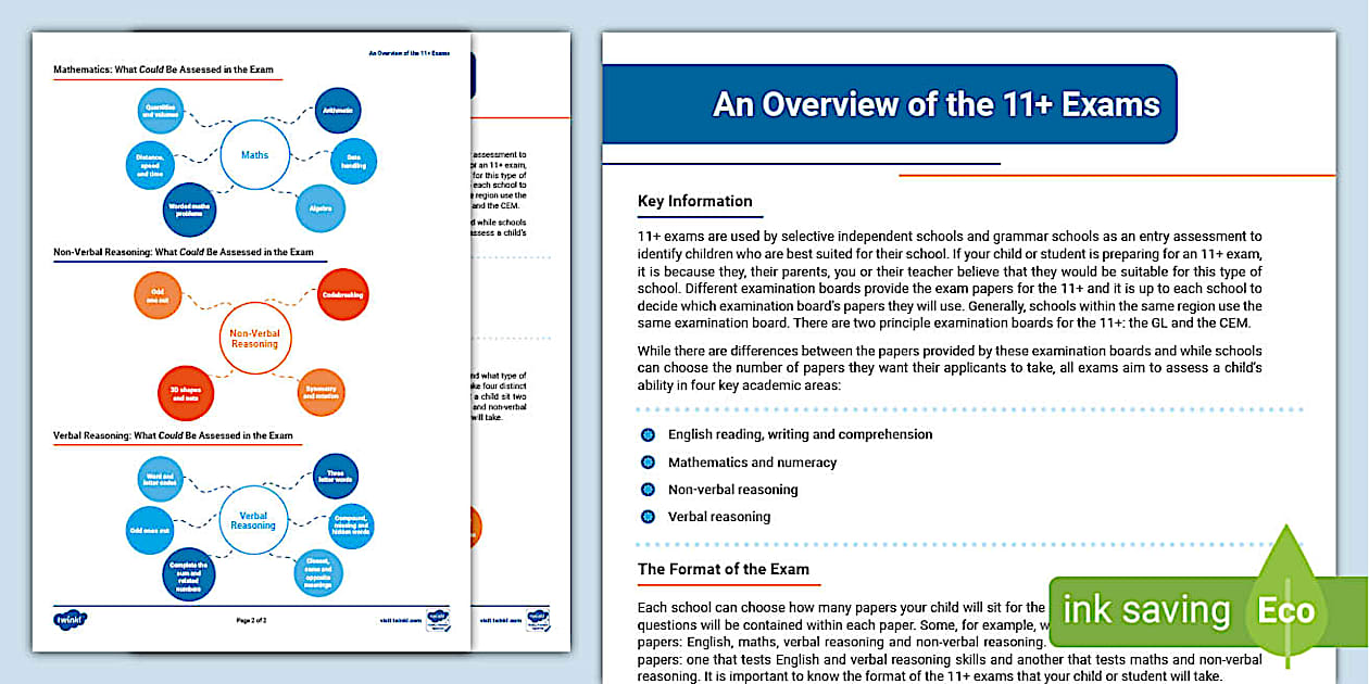 An Overview of the 11+ - Infographic (teacher made) - Twinkl